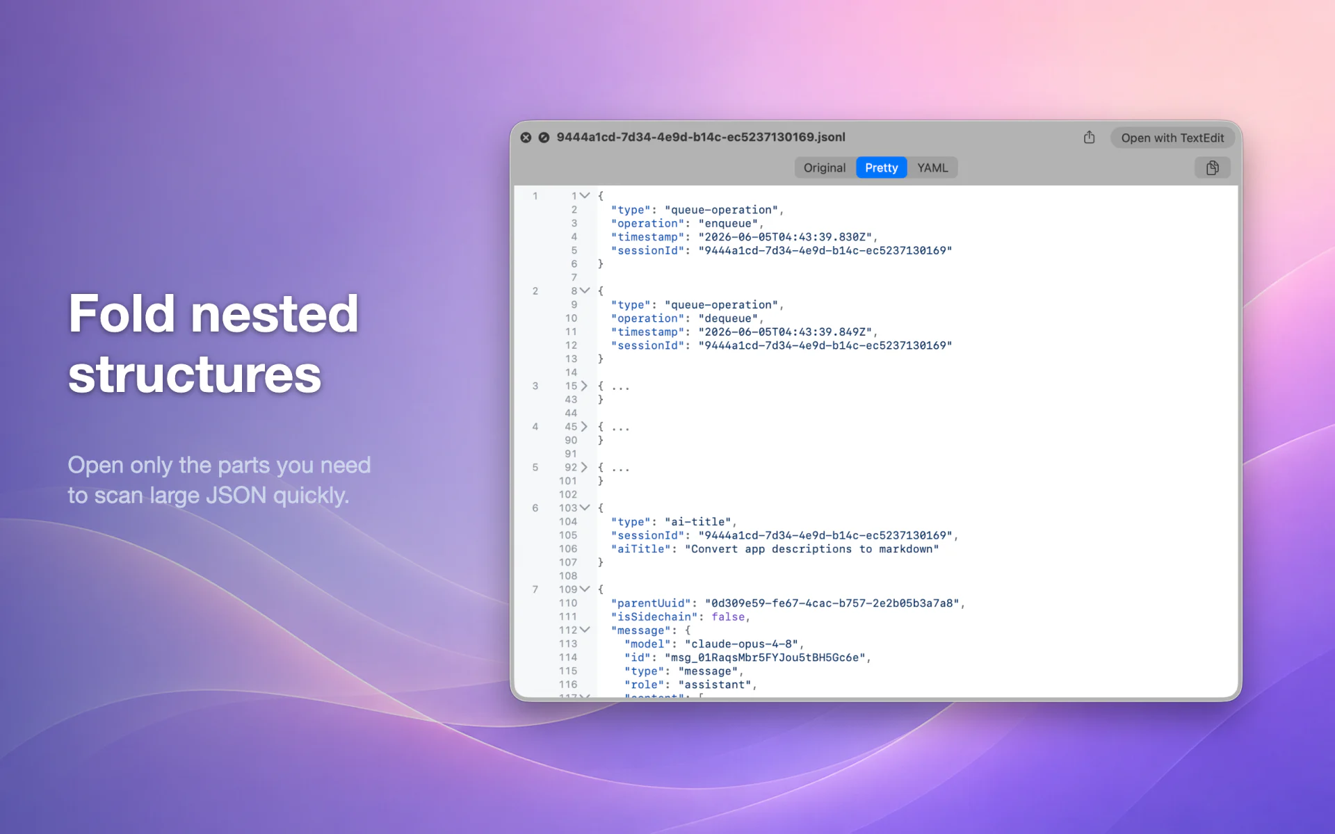 QLook JSON — Mac 4