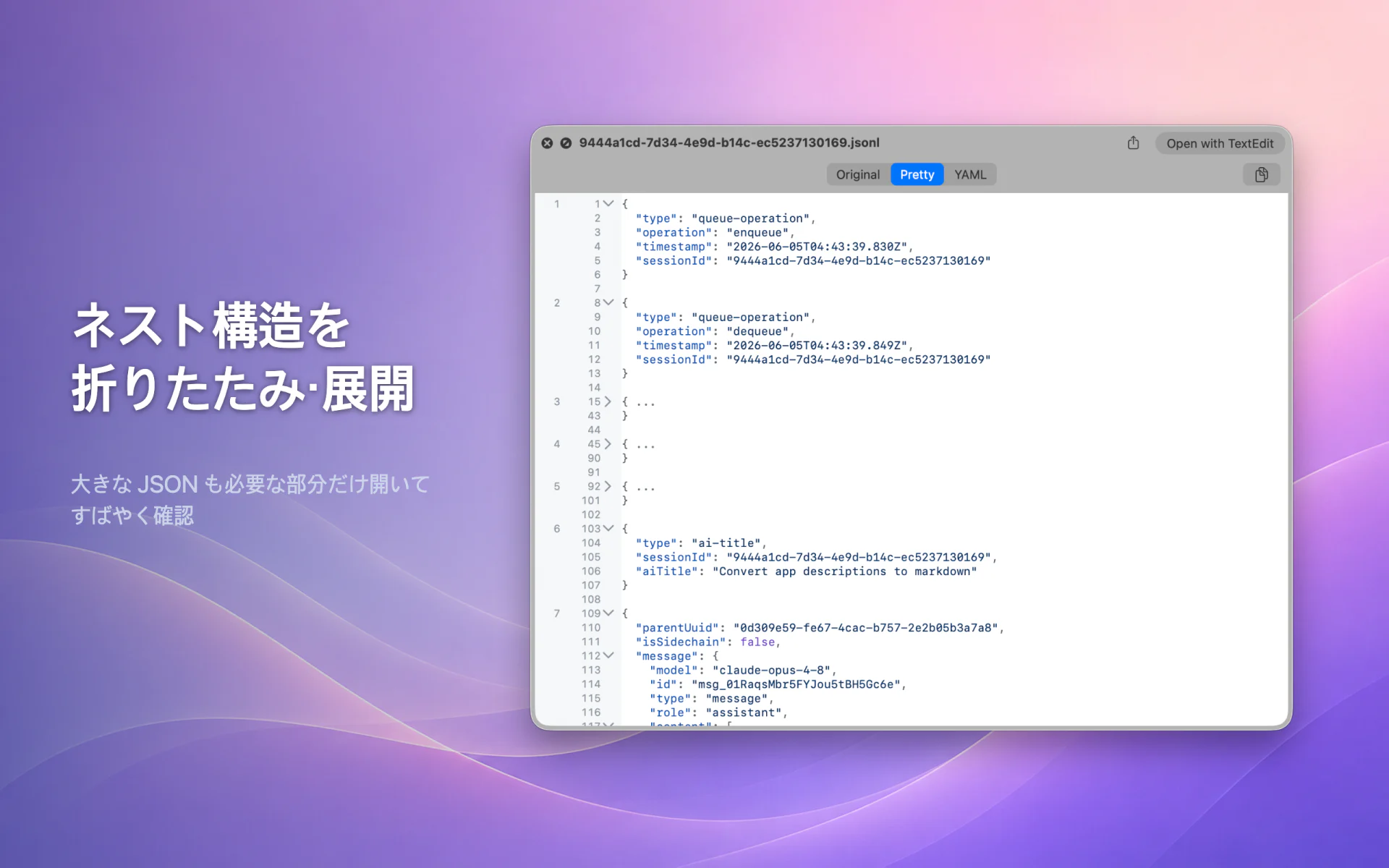 QLook JSON — Mac 4