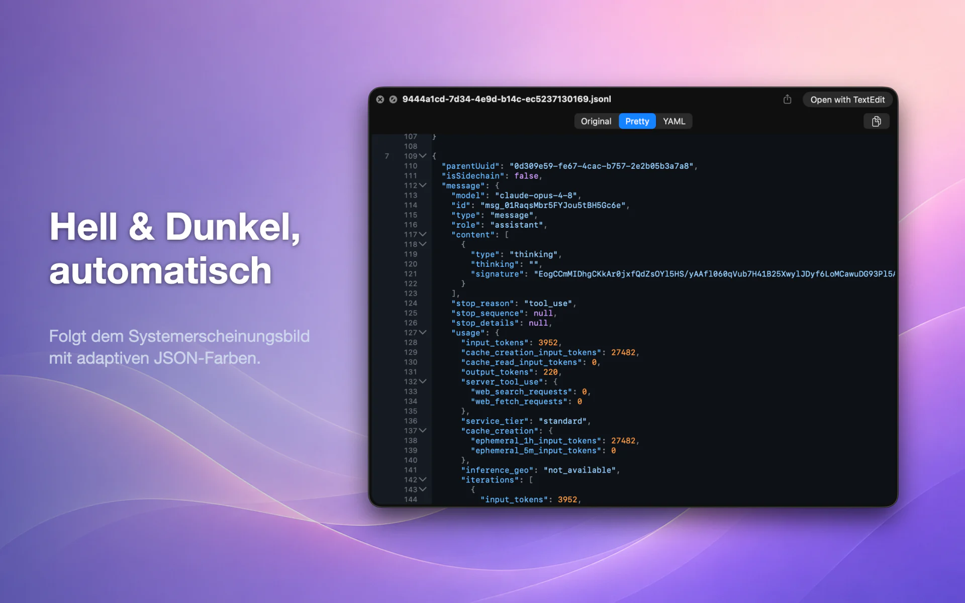 QLook JSON — Mac 9